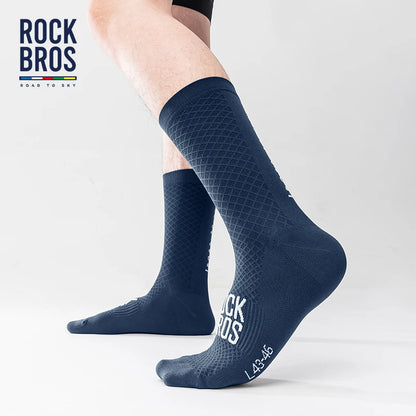ROCKBROS High-Performance Cycling Socks - Breathable Shock-Absorbing Sport Socks with High Elastic Fabric for Outdoor Biking (1 Pair)