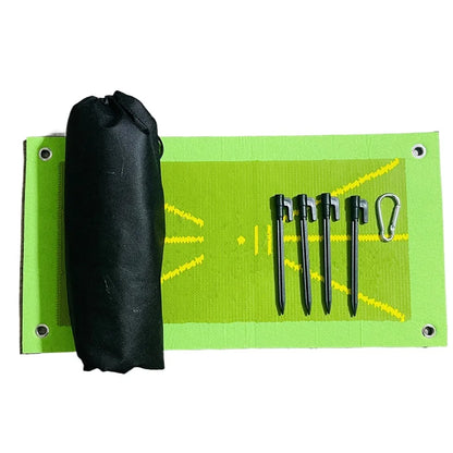 Golf Hitting Mat for Indoor and Outdoor Training – Practice Mat with 4 Floor Nails + 1 Hook