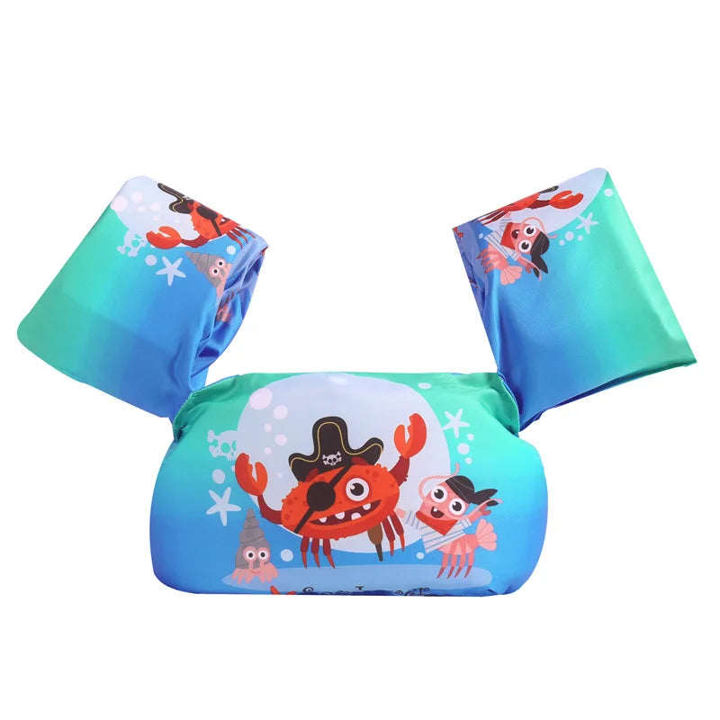 Adjustable Baby Swimming Life Jacket - Cartoon Foam Arm Sleeves with Safety Float Ring for Pool Training