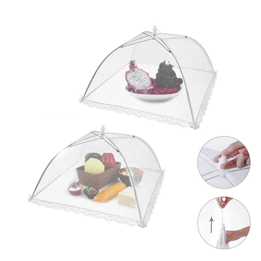 Pop-Up Mesh Food Cover - Collapsible Insect Protection Tent for Outdoor Dining