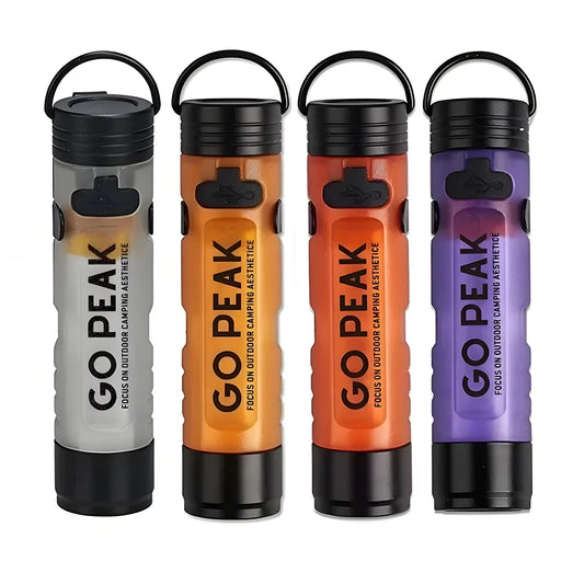 USB Rechargeable LED Mini Flashlight - Gopeak Pocket Keychain Torch with 5050 Chip, Long Endurance for Outdoor Hiking Camping Emergency Trail