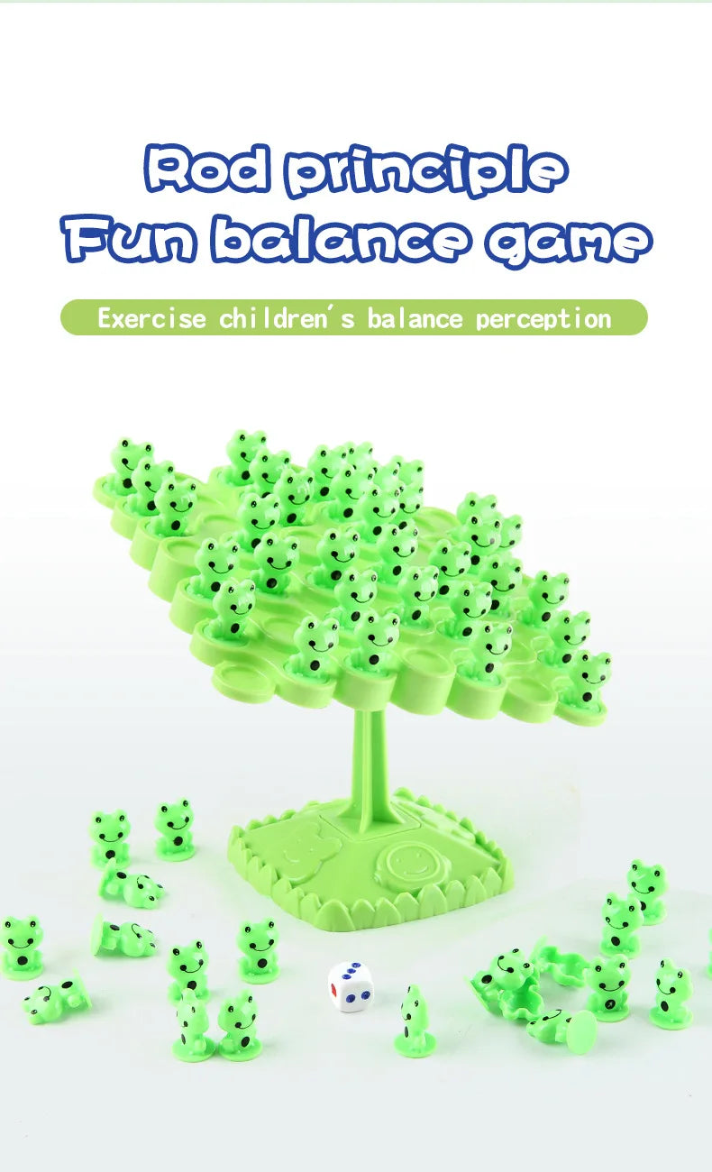 Frog Balance Tree Montessori Math Game - Parent-Child Interactive Tabletop Balancing Toy Gift for Children