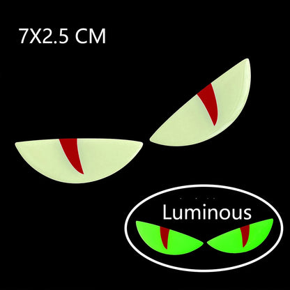 Luminous Devil's Eye Reflective Stickers - Car & Motorcycle Safety Decor for Enhanced Night Visibility