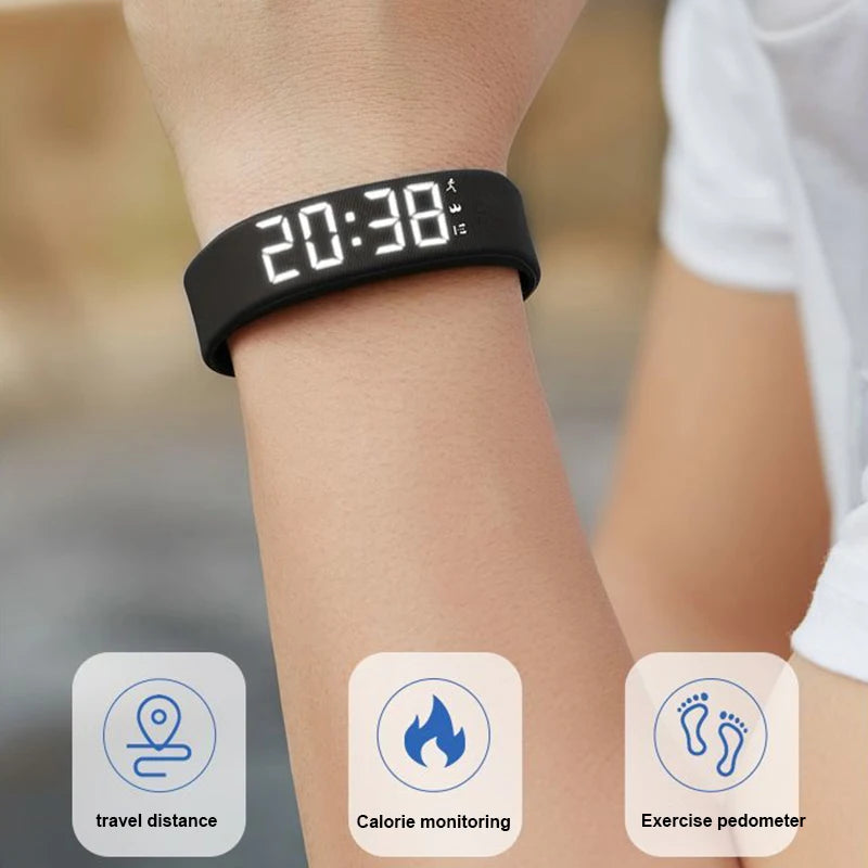 LED Digital Smart Band - Waterproof Fitness Tracker with Pedometer, Activity Monitor & Vibration Alarm