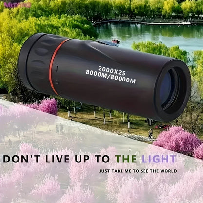 HD 2000X25 Monocular Telescope 2025 - Compact Portable for Stargazing, Bird Watching, Travel, Hiking, Fishing, Camping & Concerts
