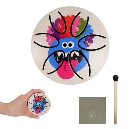 6-Note Mini Steel Tongue Drum - 3 Inch Handpan Chakra Drum with Colorful Patterns for Yoga & Meditation