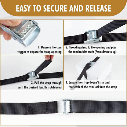 Heavy-Duty 5M Adjustable Luggage Straps with Pressure Buckle - Multi-Purpose Binding Belt and Safety Rope Tensioner