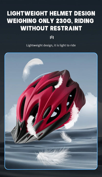 X-TIGER Adult Cycling Helmet with LED Rear Light - Dual Mode Goggle, Lightweight Breathable Design, Fits 58-62cm