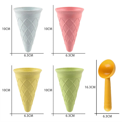 Beach Ice Cream Play Set - Eco-Friendly Wheat Straw Sand Toy Kit