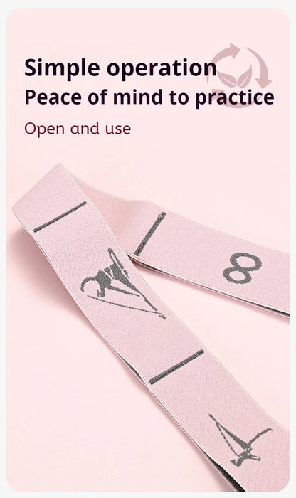 Yoga Resistance Band - Sectioned Stretching Belt for Pilates, Dance & Fitness Training