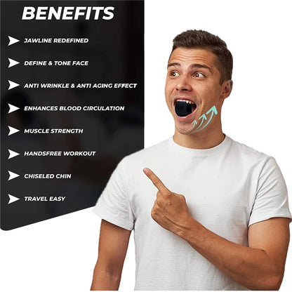 3 Pieces Set Food-Grade Silica Gel Jaw Exerciser with Lanyards for Jawline Training and Masseter Training
