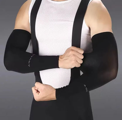 UV Protection Ice Silk Arm Sleeves - Men's Cooling Sports Arm Covers for Cycling, Running & Outdoor Fitness