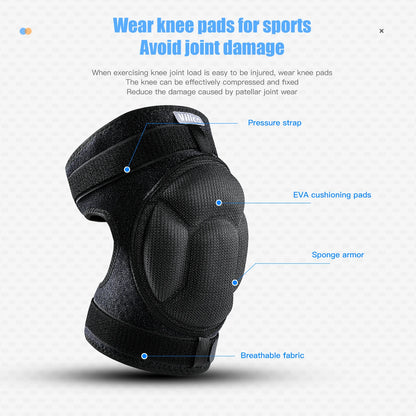 Thickened Anti-Collision Knee Pads - Elastic Pressure Strap Knee Brace for Volleyball, Extreme Sports & Protection