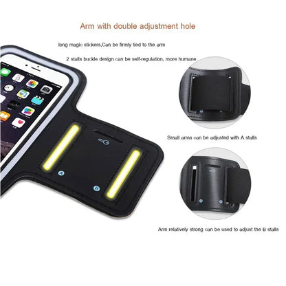 5.5 Inch Sports Phone Armband - Universal Smartphone Holder for Running and Gym (Compatible with Samsung and iPhone)