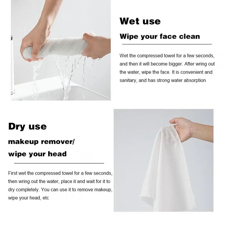 Travel Compressed Towel Set - 10 Pack Quick-Dry Disposable Washcloths for Hotel, Outdoor & Travel Use