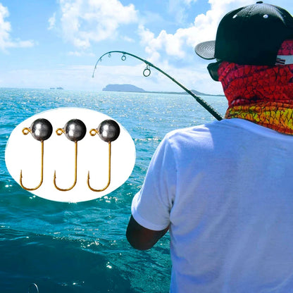 Mini Jig Head Fishing Hooks Set - 10 Pieces, 1g-5g Weight Range, Ice Fishing Tackle with Soft Lure Compatibility