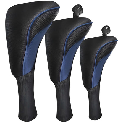 Premium Golf Club Head Covers for Woods & Hybrids - 1 Piece Long Neck Design