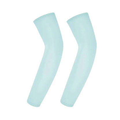 Children's Ice Silk Cooling Arm Sleeves - Quick-Dry UV Protection Cycling Arm Guards for Girls Outdoor Sports (1 Pair)