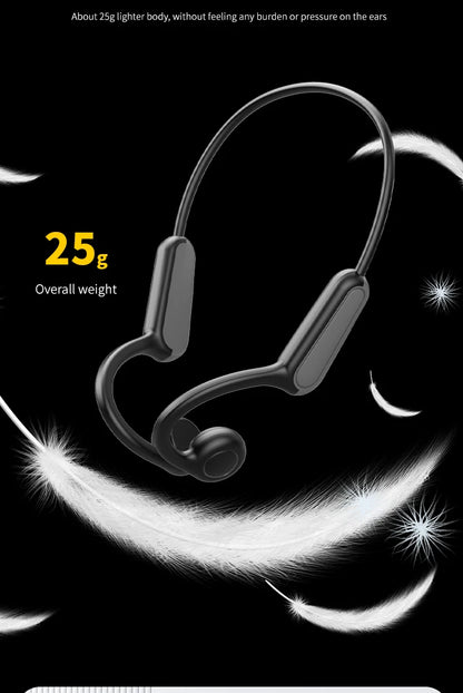 Bone Conduction Wireless Headphones - Bluetooth Sport Earphones with Mic for Running