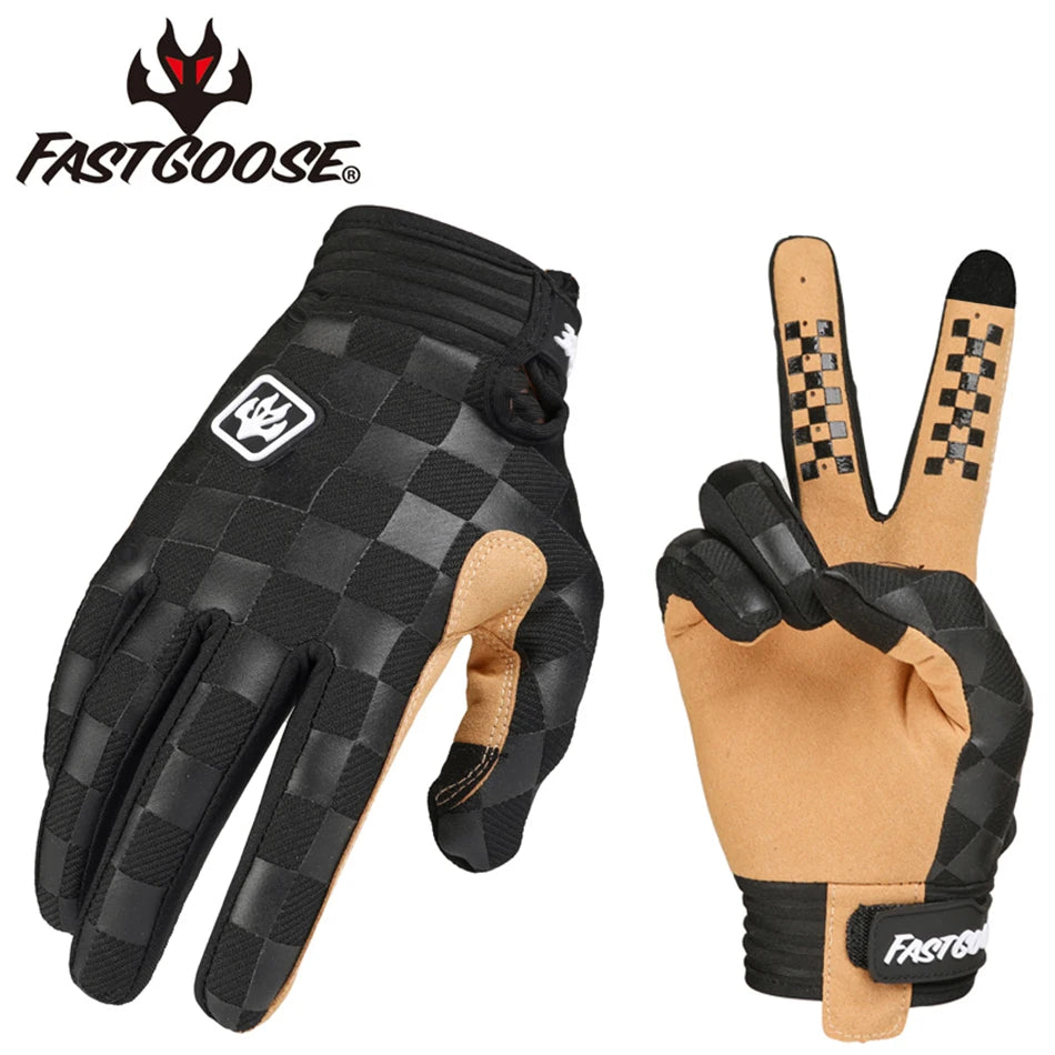 FASTGOOSE Retro Rider Motocross Racing Gloves - Off-Road Motorcycle MTB BMX ATV Cycling Gloves