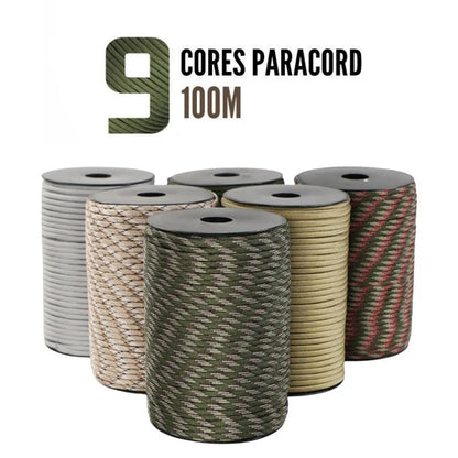 Military Grade 550 Paracord - 100M 9-Core 4mm Survival Rope for Outdoor, Camping, Umbrella & Tent Applications