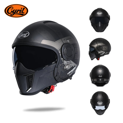 Modular Motorcycle Helmet - Full Face/Open Face 3/4 Dual Visor Helmet (ECE/DOT Certified, Unisex)