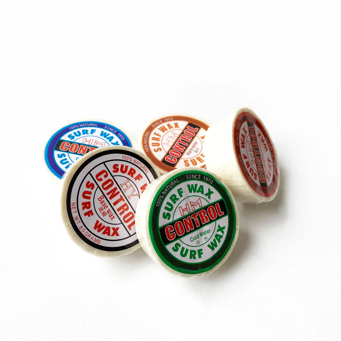 80G Surfboard Wax - Anti-Slip Formula for Warm/Tropical & Cold Water - Compatible with Surfboards, Skimboards & Skateboards