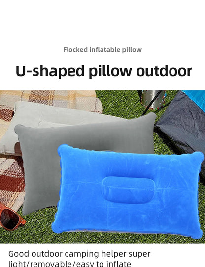 Portable Fold Inflatable Air Pillow - Outdoor Travel Sleeping Camping PVC Neck Stretcher Backrest Plane Comfortable Pillow