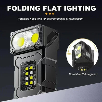 Portable LED Flashlight Set (1-2 Pieces) - Super Bright Mini USB Rechargeable with Magnetic Tail & COB Emergency Light for Camping & Hiking