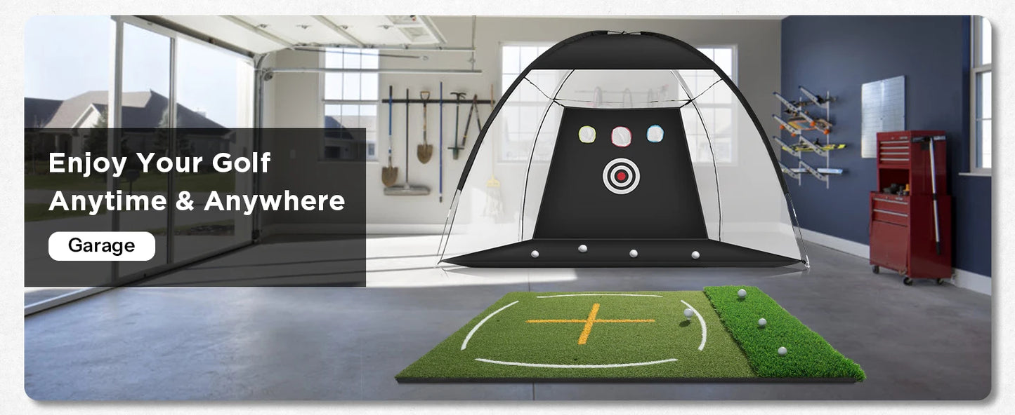 5x4ft Dual Turf Golf Hitting Mat - Thickened Practice Mat with Standing Guide-Line & Swing Path Line
