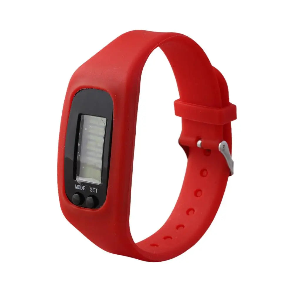 Digital LED Pedometer Watch - Silicone Sport Bracelet with Step Counter and Calorie Tracker