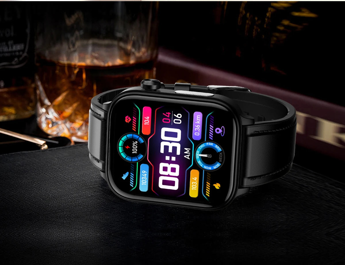 Advanced Health Monitoring Smart Watch - ECG+PPG, Blood Pressure, Heart Rate, 1.96" AMOLED Display, 100+ Sports Modes (Men & Women)