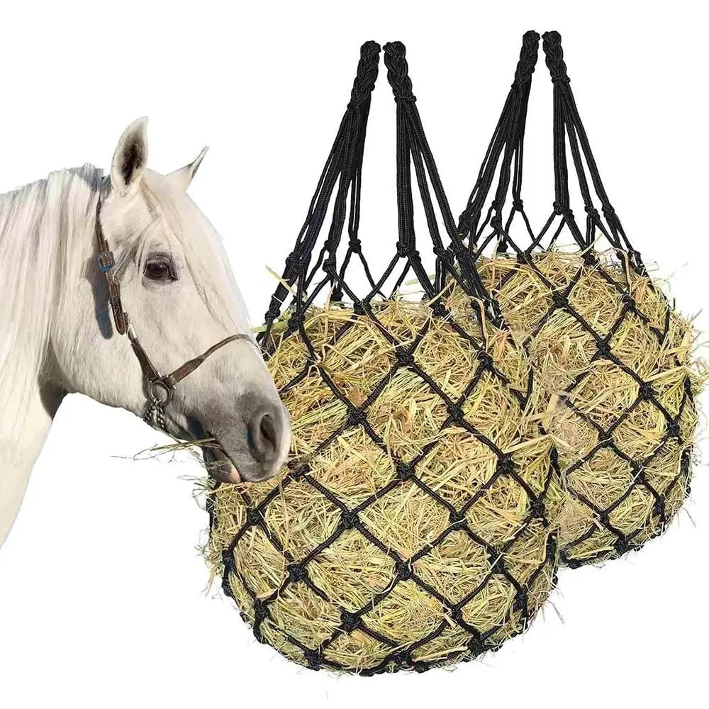 Premium Slow-Feed Horse Hay Net Bag Set (2 Pcs) – 40" Large Capacity Hanging Feeder