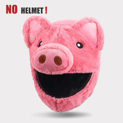Cartoon Fluffy Plush Helmet Cover - Full-Face Motorcycle Protective Case