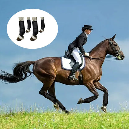 2PCS Equestrian Horse Leg Boots - Anti-Collision Racing Protection with Neoprene Material for Soft Shock Absorption