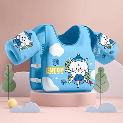 Kids Swimming Safety Vest - Inflatable Pool Float Ring with Arm Support for Children Water Play Equipment