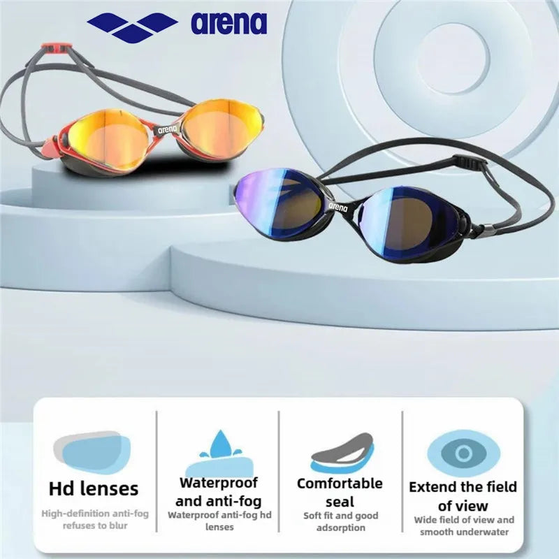 Professional Swimming Goggles with Silicone Cap - Waterproof Anti-Fog HD Vision