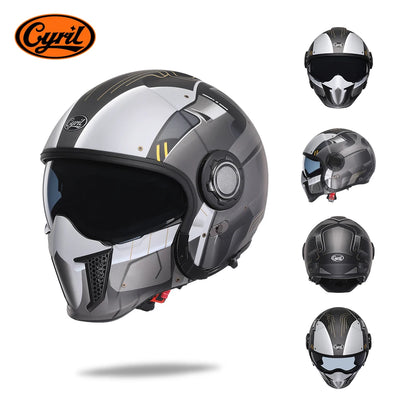 Modular Motorcycle Helmet - Full Face/Open Face 3/4 Dual Visor Helmet (ECE/DOT Certified, Unisex)