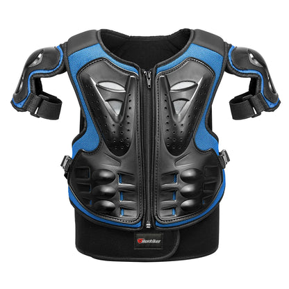 Kids Full Body Motorcycle Armor Set - Protective Vest Jacket with Kneepads for Motocross Riding