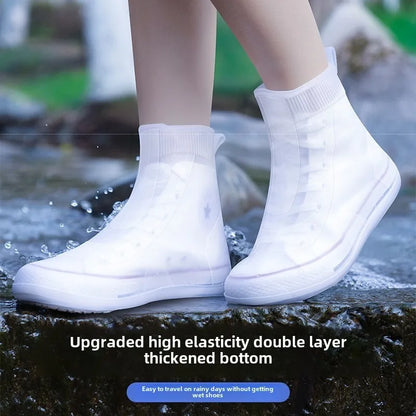 Silicone Waterproof Shoe Covers - Reusable Non-Slip Thick Wear-Resistant Rain Boot Protectors for Travel & Outdoor