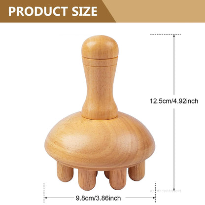 Wood Mushroom Manual Massage Tool - Full Body Gua Sha Massager for Muscle Tension Relief and Fat Reduction