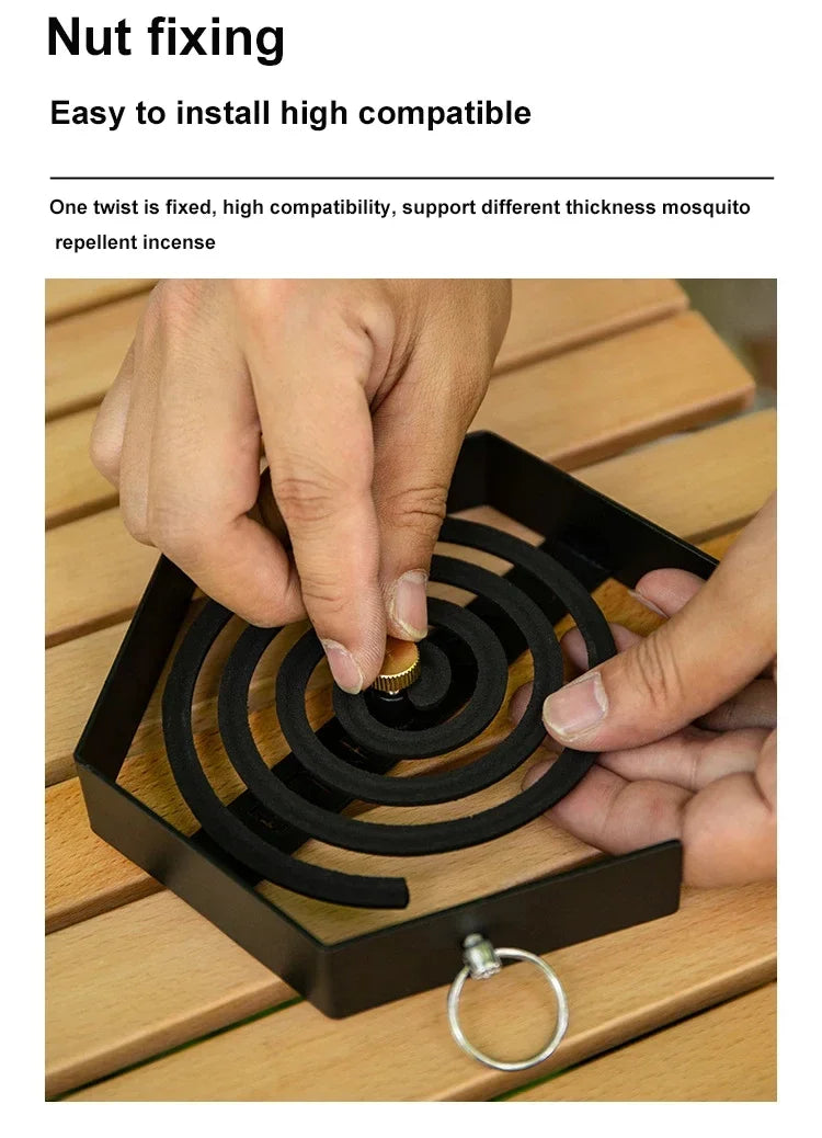Hanging Mosquito Coil Holder - Outdoor Camping Tray for Hiking & Tourist Supplies