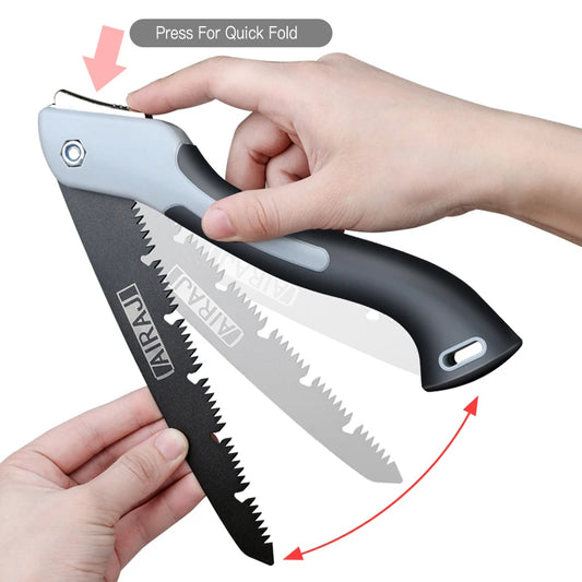 AIRAJ Professional Folding Saw - Multi-Function Woodworking Hacksaw for Camping, Gardening & Tree Cutting