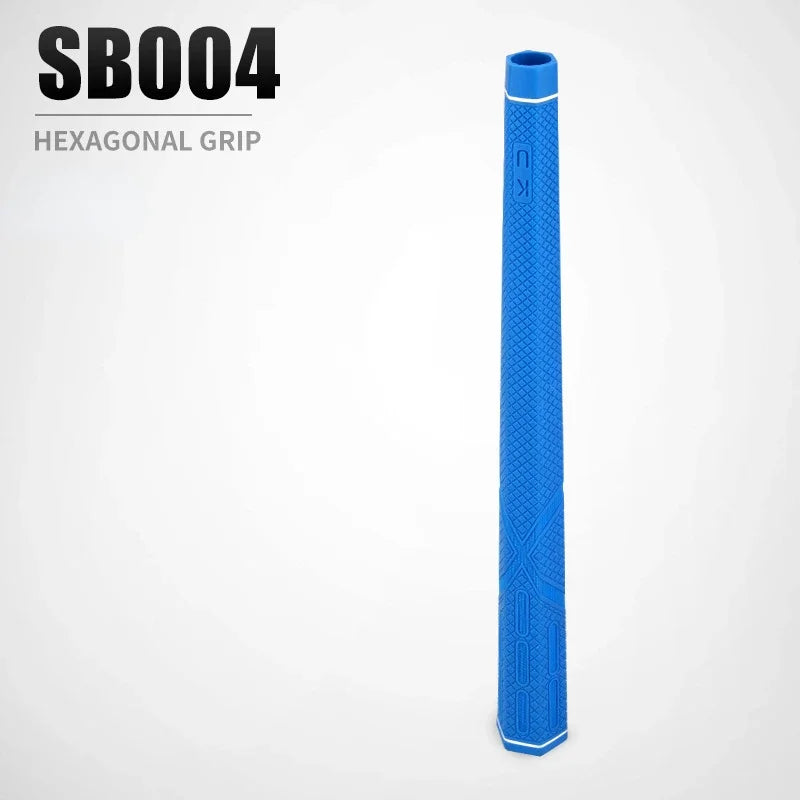 Hexagonal Rubber Golf Club Grips - PGM SB004 Universal Grip for Iron, Wood & Putter Clubs (Black/Blue)