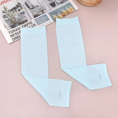 Kids Ice Silk Cooling Arm Sleeves - UV Sun Protection Elastic Sleeves for Boys & Girls Ages 4-12 (Summer Sports & Beach)