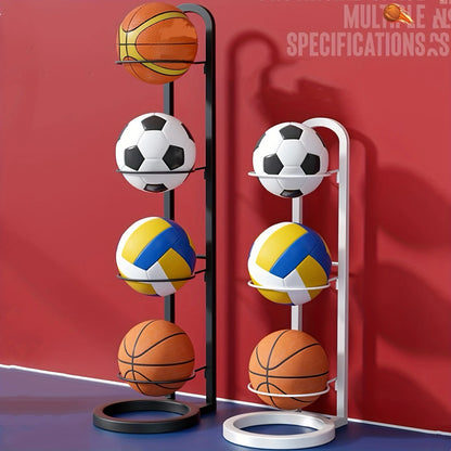 Carbon Steel Basketball Storage Rack - Multi-Layer Ball Organizer Stand for Basketball, Football, Volleyball (Home & School)