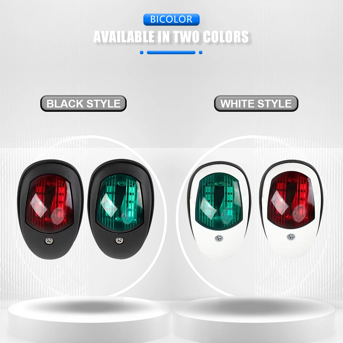 LED Navigation Light 10-30V Waterproof Side Marker - Red/Green Starboard Port Indicator for Marine Boat Yacht Truck Trailer