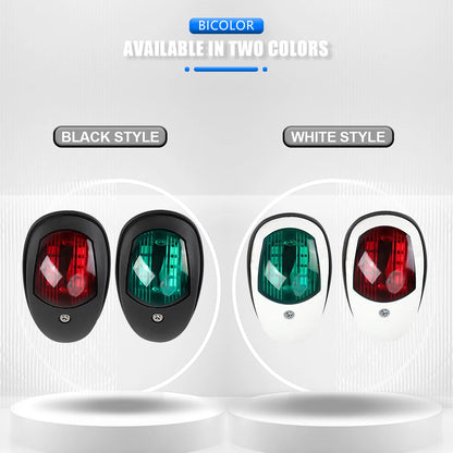 LED Navigation Light 10-30V Waterproof Side Marker - Red/Green Starboard Port Indicator for Marine Boat Yacht Truck Trailer