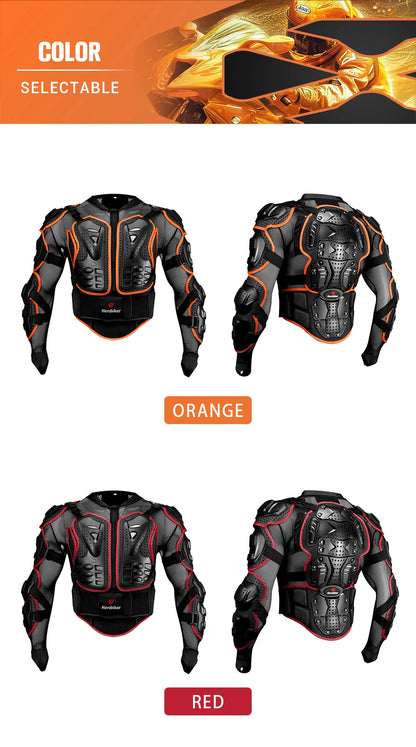 Men's Full Body Armor Motorcycle Jacket - Motocross Enduro Racing Protection Equipment (S-4XL)