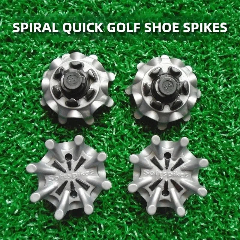 Golf Shoe Spikes Replacement Set - 14pcs Screw-In Cleats for Outdoor Training (Grey/Black)